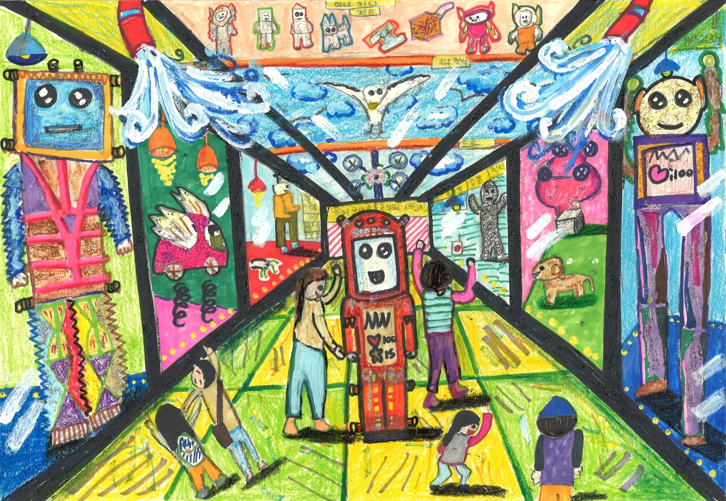 [그리기 저학년 부문_우수] 3D 로봇 박물관 이미지