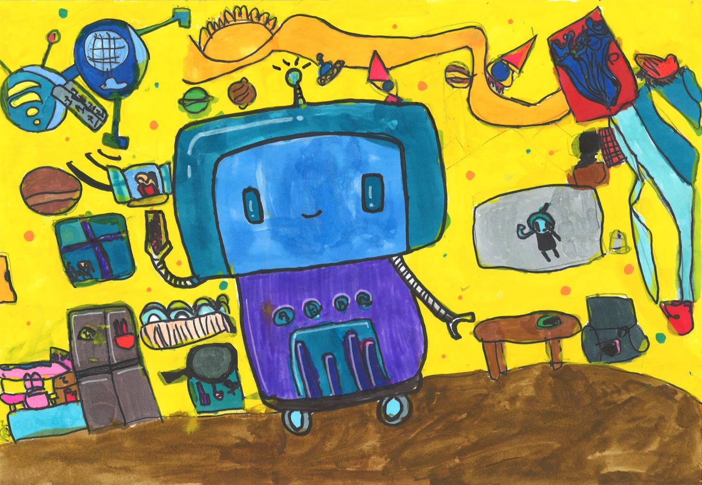 [그리기 저학년 부문_장려] 미래의 우리집 만능 AI '코코' 이미지