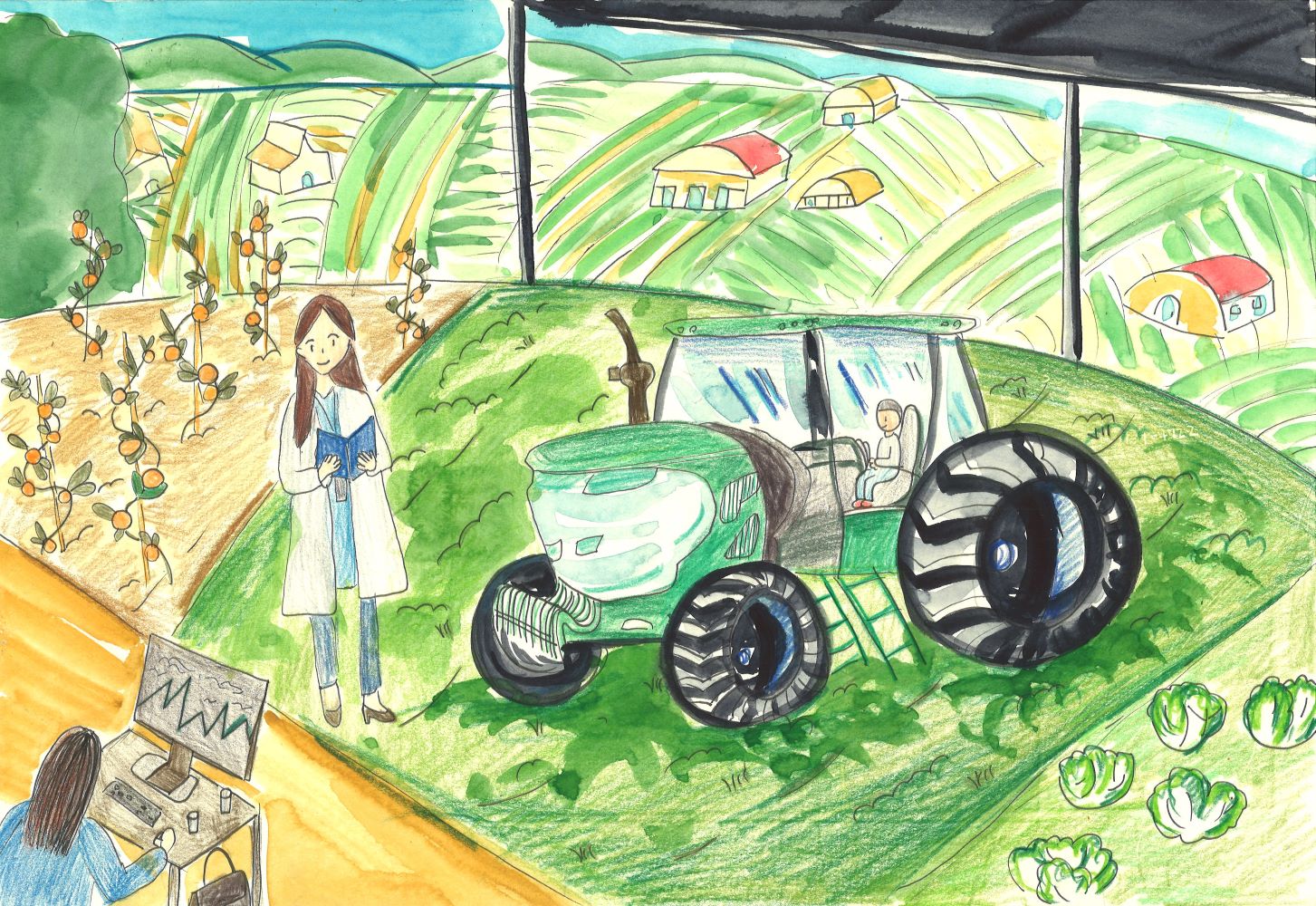 [그리기 저학년 부문_장려] 농사짓는 미래의 모습 이미지