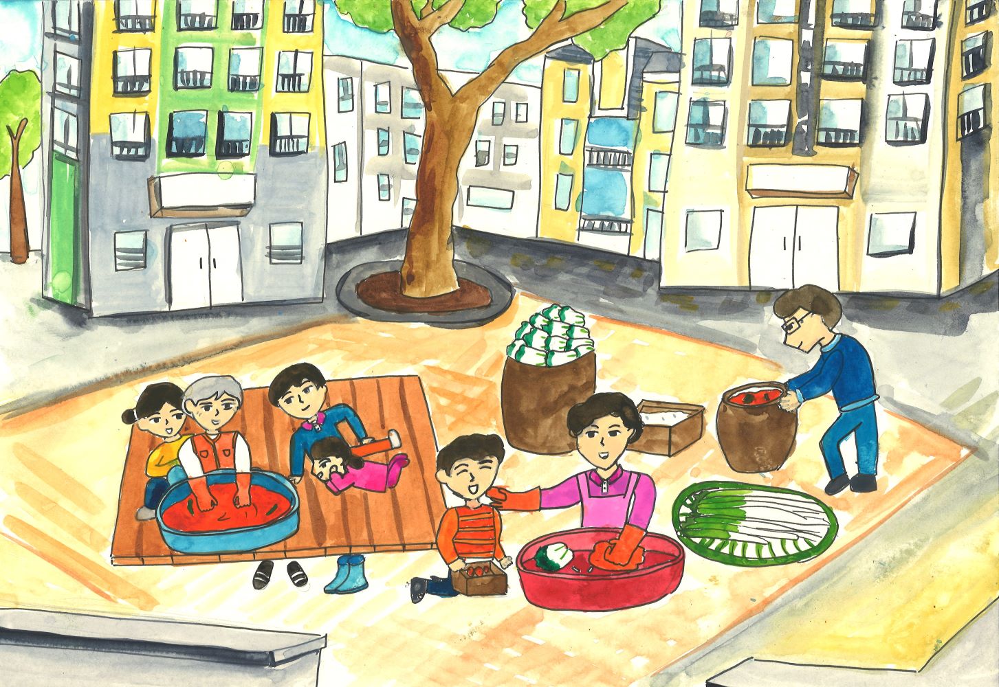 [그리기 고학년 부문_장려] 이웃과 김장하는 날 이미지